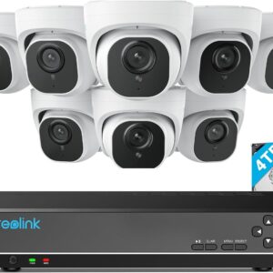 REOLINK 4K Wired Security Camera System, 8pcs H.265 4K Dome…
