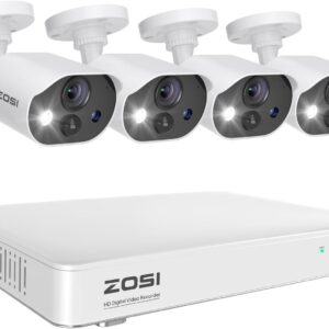 ZOSI C303 Spotlight Home Security Camera System with Audio, 8…