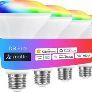 OREiN Matter Smart RGBTW Bulb, BR30 Smart Bulbs Work with Ap…