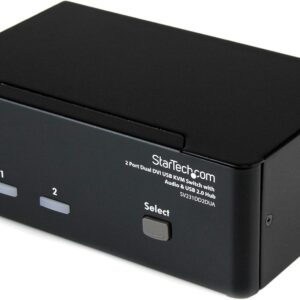 StarTech.com DVI KVM Switch with Audio and USB 2.0 Hub – 2 Ports…