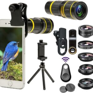 Cell Phone Camera Lens with Tripod + Remote Shutter, 6 in 1 18…