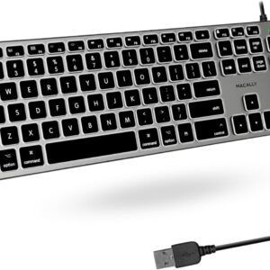 Macally Wired Backlit Keyboard – Quiet, Stylish and Functional…