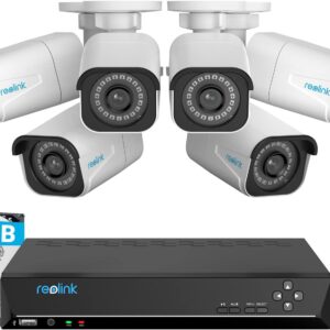 REOLINK 8CH 4K Security Camera System, 6pcs H.265 Bullet Wir…