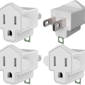 ETL Listed Grounded Power Outlet Adapter, 4 Pack, JACKYLED 3-2 Pro…