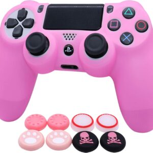 RALAN Pink Controller Skins for PS4, Silicone Controller Case Cover…