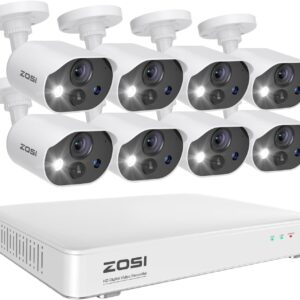 ZOSI C303 8 Channel Home Security Camera System with Audio,…