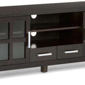 SIMPLIHOME Kitchener Universal Solid Wood TV Stand, 60″ x 40″ x 10″