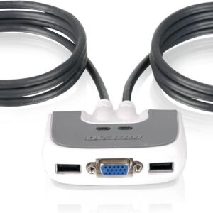IOGEAR 2-Port Micro Miniview USB VGA Wired KVM Switch – 204…