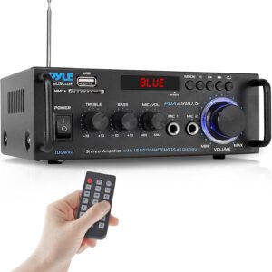 Pyle Wireless Bluetooth Stereo Power Amplifier – 200W Dual Channel…