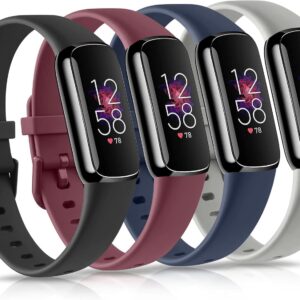 4 Pack for Fitbit Luxe Bands, Soft Silicone Wristband…