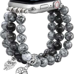 Natural Stone Beaded Bracelet Compatible with Apple Watch…