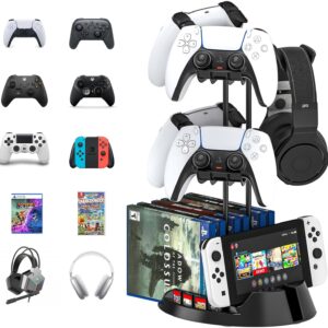 Controller Stand with Organizer Dock, 2-Tier Gaming Desk Holder…