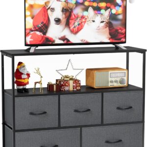 Sweetcrispy TV Stand for Bedroom, TV Cabinet Dressing Table for 45 Inch TV,…