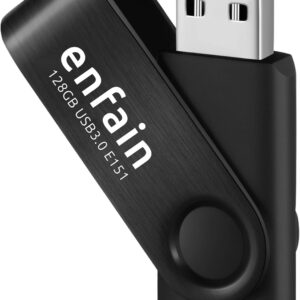 Enfain 128GB USB 3.0 Flash Drives, Pack of 1,…