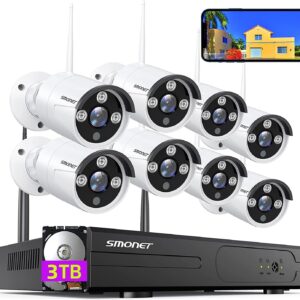 SMONET 1080P 8 Channel Wireless Security Camera System for Home…