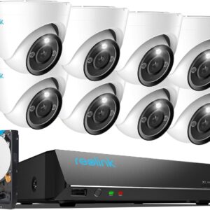 REOLINK 12MP PoE Security Camera System, 8pcs H.265 12MP Sec…