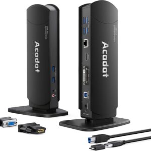 Acodot 13 in 1 USB 3.0 Dual Monitor Docking Station for Laptop…