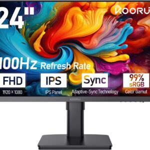 KOORUI 24N6 24 Inch Full HD 1920 x 1080 Ultra-thin Gaming Monitor…