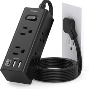 5ft Extension Cord with Multiple Outlets, Flat Plug…