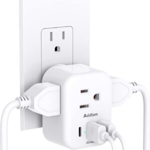 Addtam Electrical 3-Port Multi-Socket Power Strip Extender with USB…