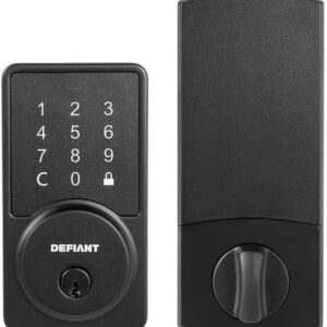 Defiant Square Matte Black Wi-Fi Smart Deadbolt with H…