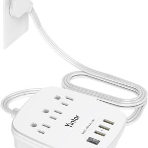 6ft Flat Extension Cord, Ultra Slim Flat Power Strip -…