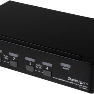 StarTech.com 4-Port DisplayPort KVM Switch with Audio – USB, KVM Switches