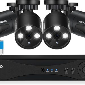 [True HD] SANSCO Wired Security Camera System, 8CH 2K DVR…
