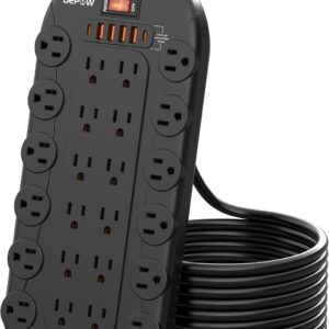 Power Strip, 24 AC Outlets (1875W/15A) with 6 USB Ports (2 USB-C…