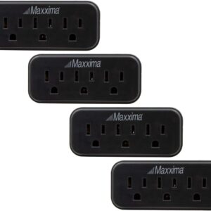 Maxxima 3 Grounded Multi-Outlet Wall Plug Adapter – E-Cable Power Outlet…