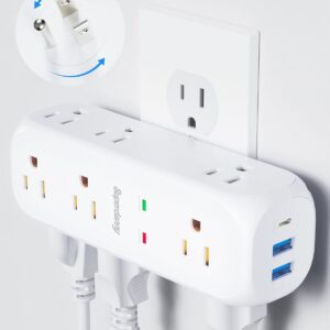 Power Strip Extender, SUPERDANNY 9 AC Outlets, 3 USB Ports…