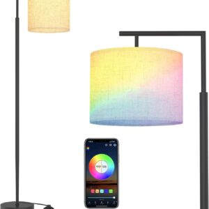 PESRAE Floor Lamp for Living Room Works with Alexa, Google Ass…