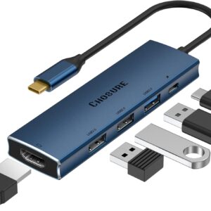 USB C Hub, 5 in 1 USB C Splitter, Thunderbolt 3 Hub to 4K HDMI…
