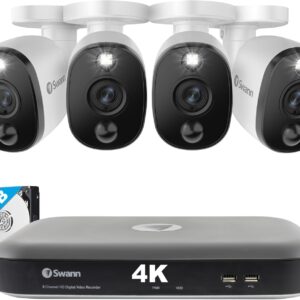 Swann Home Security Camera System with 2TB Hard Drive, 8 Channel 4K…