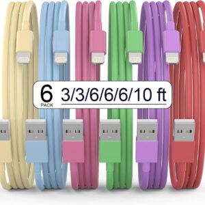 [Apple MFi Certified] iPhone Charger, 6 Pack (3/3/6/6/6/10ft)…