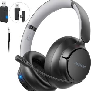 Wireless Gaming Headset for PS5 PS4, 2.4GHz/55H Battery Powered Gaming Headset…