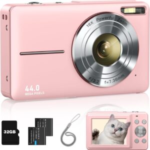 Lecran Digital Camera, FHD 1080P Kids Camera with 32GB Card,…