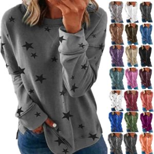 2024 Women Star Sweatshirt Casual Oversized Crewneck Sweatshirts…