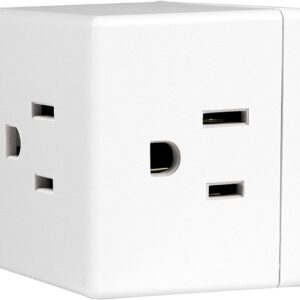 GE 3-Outlet Power Strip Extender, Grounded Wall Outlet, Adapter Spacing, 3 P…