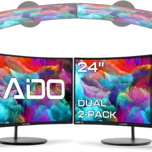 Kado Dual Monitor Setup – 2 Pack 24″ Curved 1500R 1920×1080…
