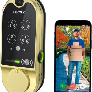 Lockly Vision Smart Lock, 6-in-1 Two-Way Audio Video Camera…
