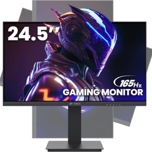 CRUA 24.5 Inch Gaming Monitor, 144Hz/165Hz, FHD (1920 x 1080P), 10…