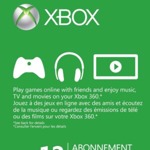 Microsoft Xbox 360 Live 12 Month Gold Card