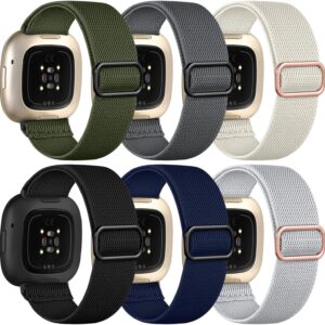 Ouwegaga 6 Pack Elastic Bands Compatible with Fitbit Versa 3/…