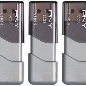 PNY Turbo Attaché 3 USB 3.0 32GB Flash Drive, 5-Pack, Grey,…