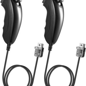 KIWITATA 2 Pack Wii Nunchuck Controllers, Nunchuk Remote…