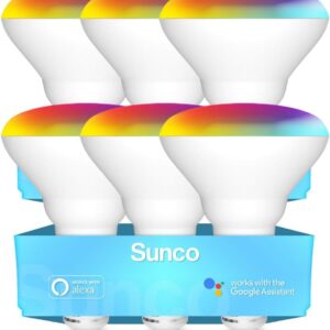 Sunco Lighting BR30 Alexa Smart Flood Light Bulbs Color Changing…