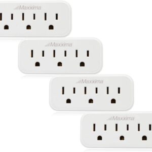 Maxxima 3 Grounded Multi Outlet Adapter Wall Plug – Grounded Outlet…