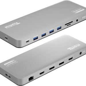 Pluggable USB C Laptop Docking Station, Dual 4K 60Hz Monitor…