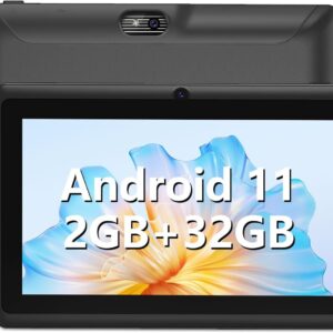 7 Inch Tablet, Android 11 Tablet, 2+4GB RAM 32GB ROM, Quad-C…
